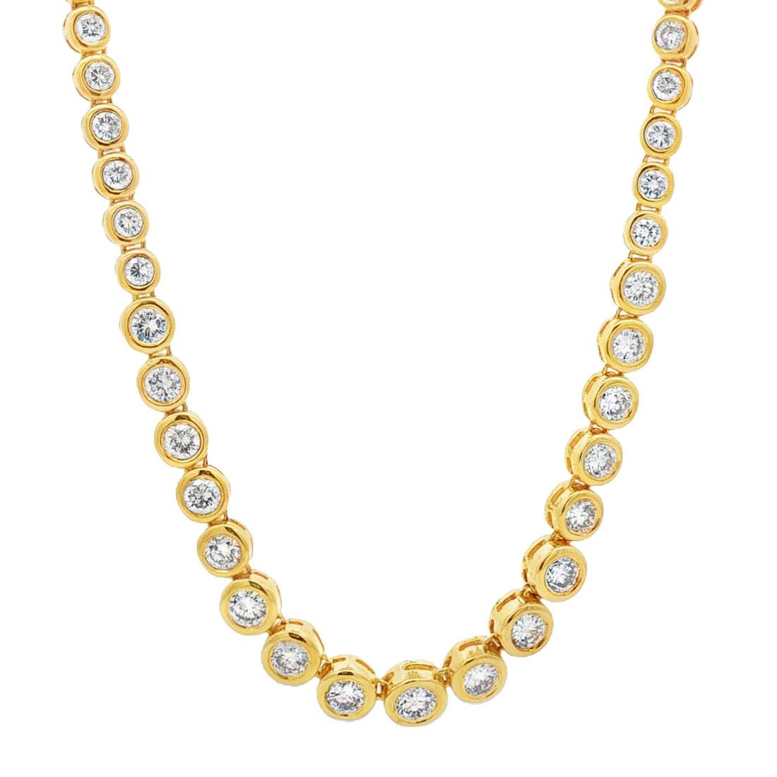 14kt Yellow Gold Diamond Tennis Necklace