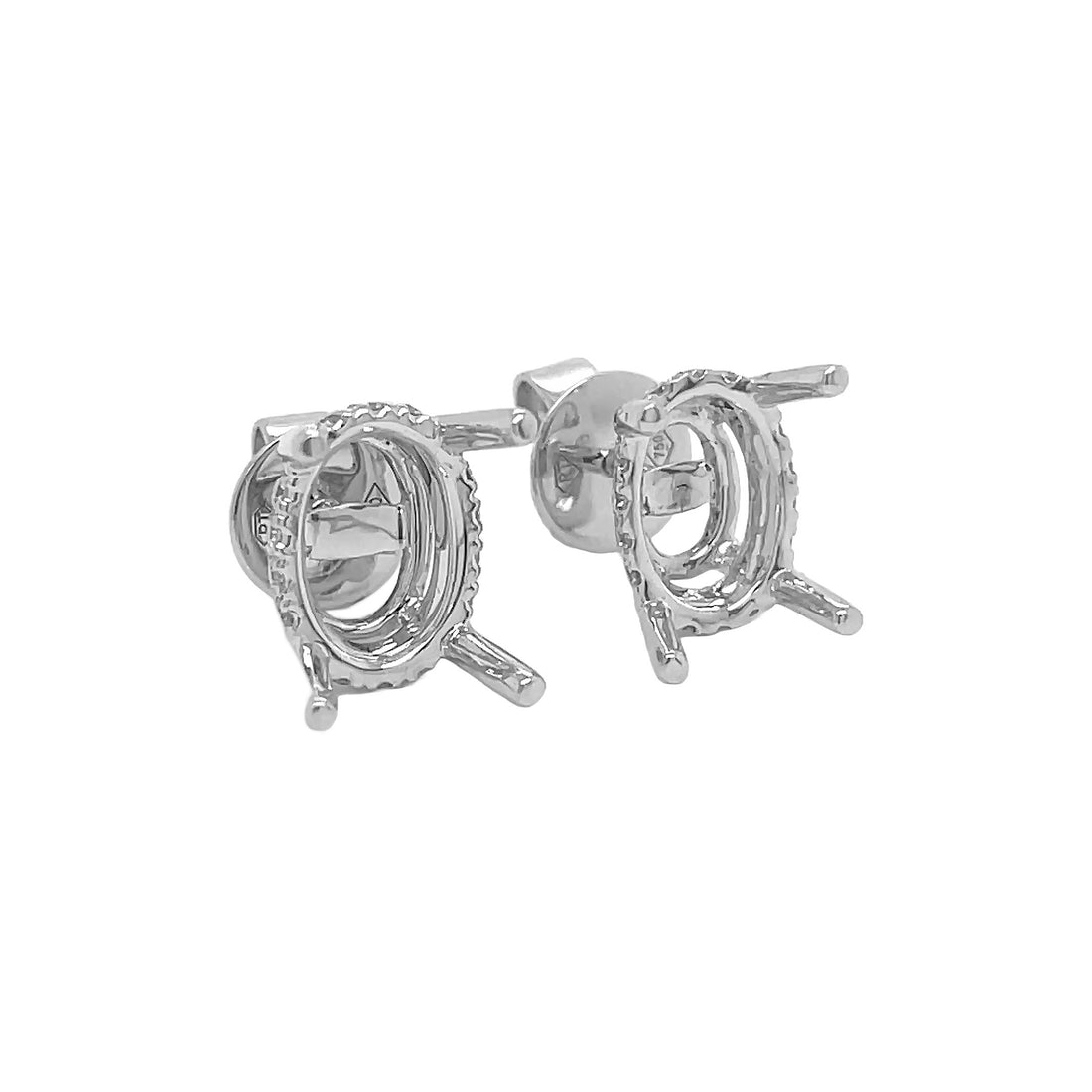18kt White Gold Diamond Earring Nount