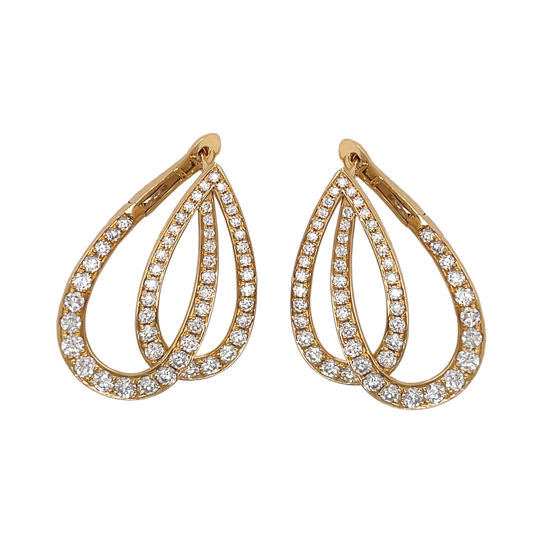 18kt Yellow Gold Diamond Earrings