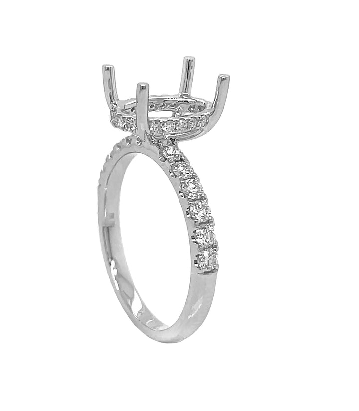 18kt White Gold Diamond Semi Mount