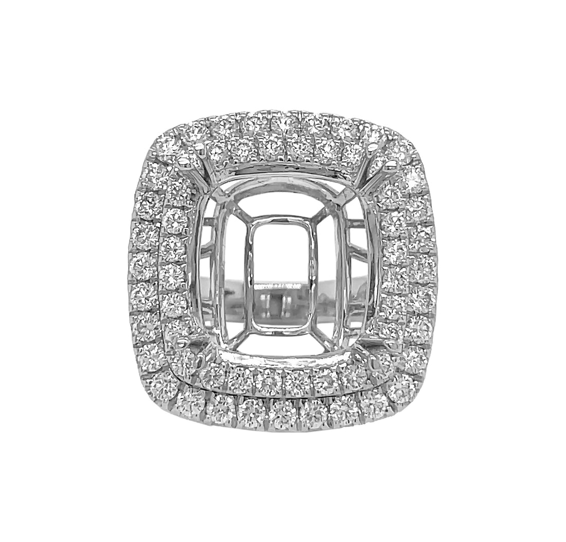 18kt White Gold Diamond Semi Mount