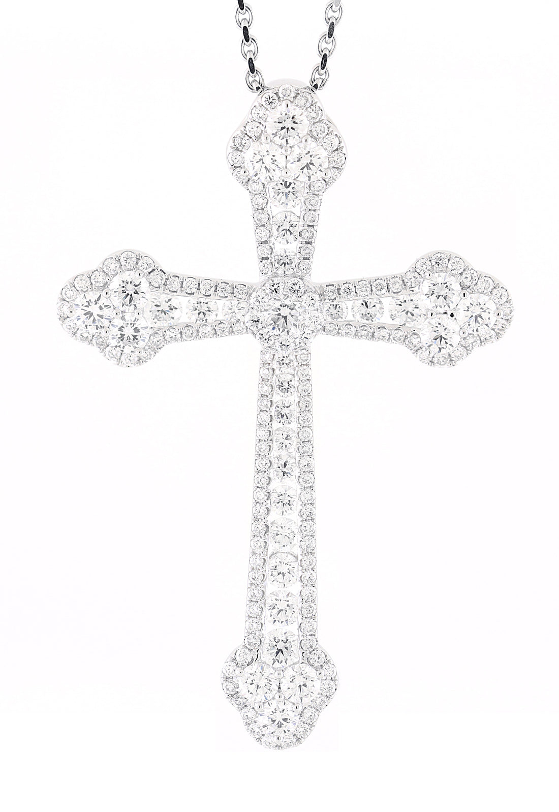 18kt White Gold Diamond Cross Pendant