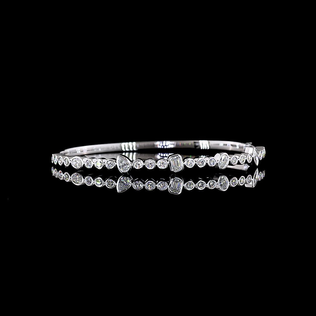 14kt White Gold Lab Diamond Bangle