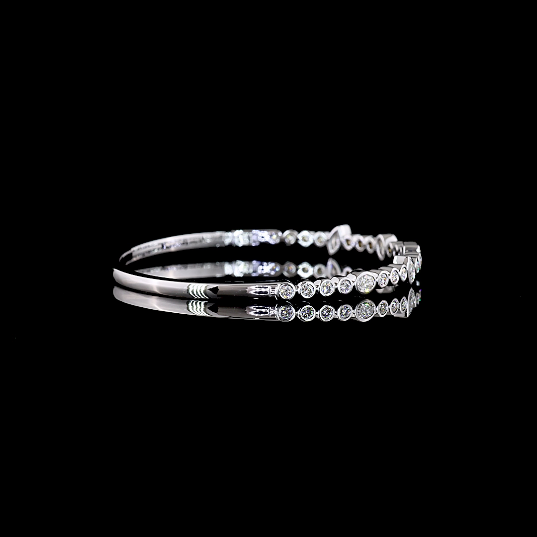 14kt White Gold Lab Diamond Bangle