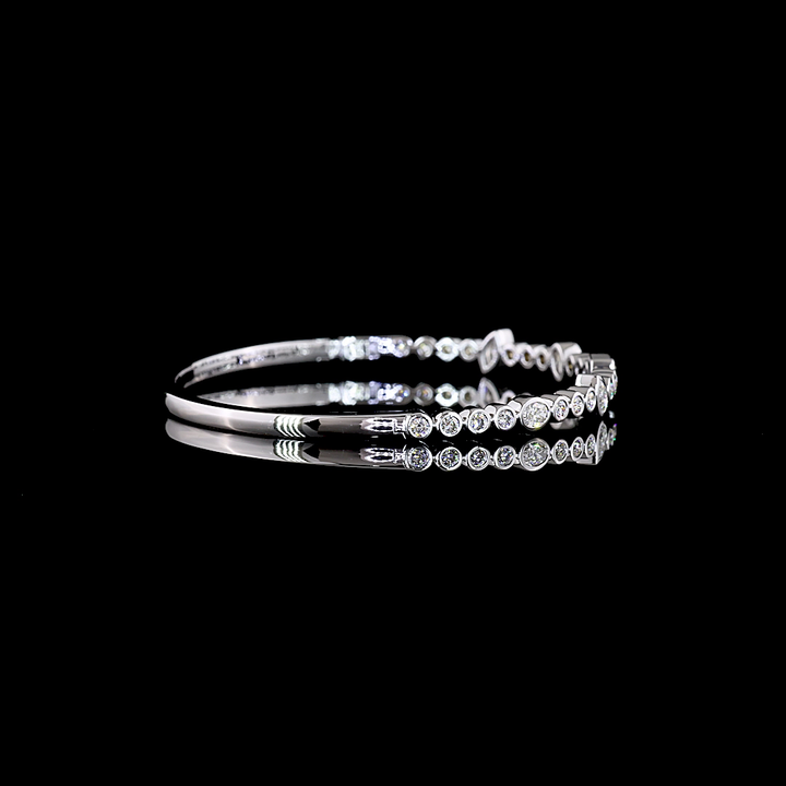 14kt White Gold Lab Diamond Bangle