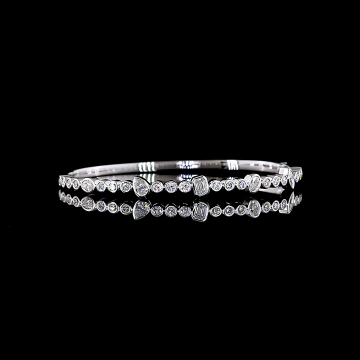 14kt White Gold Lab Diamond Bangle