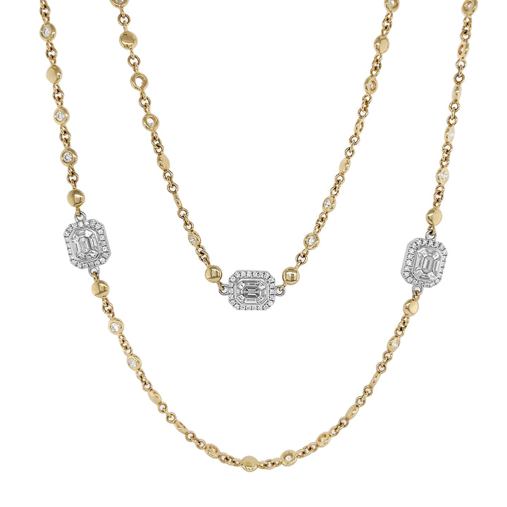 18kt Yellow and White Gold Diamonds-by-the Yard Necklace