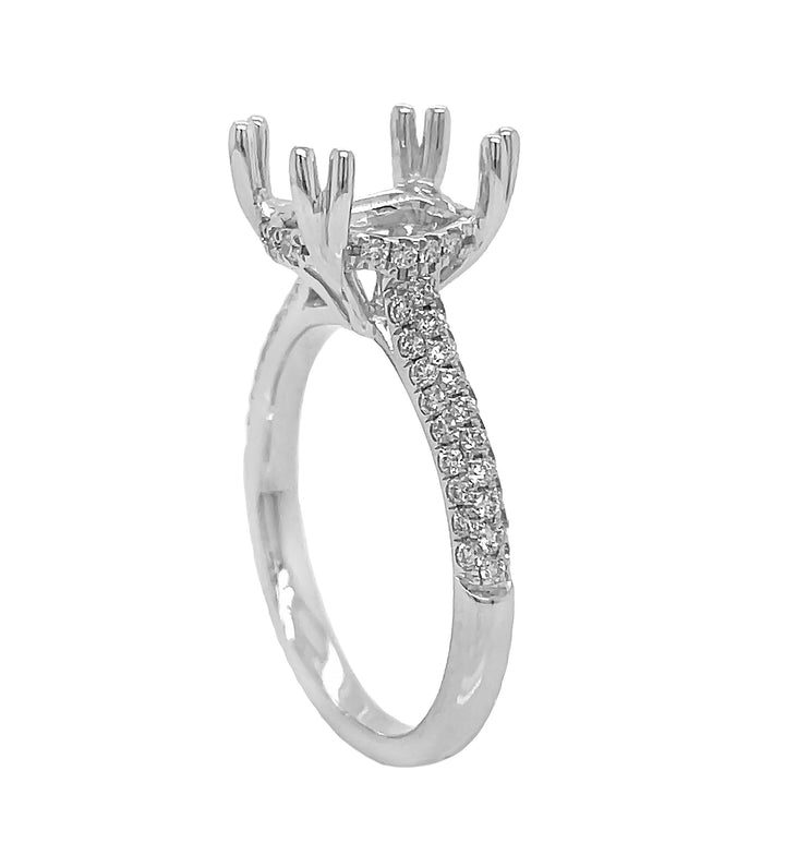 18kt White Gold Diamond Semi-mount