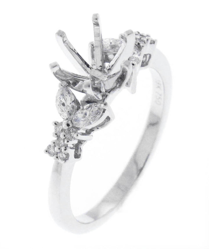 18kt White Gold Diamond Semi Mount