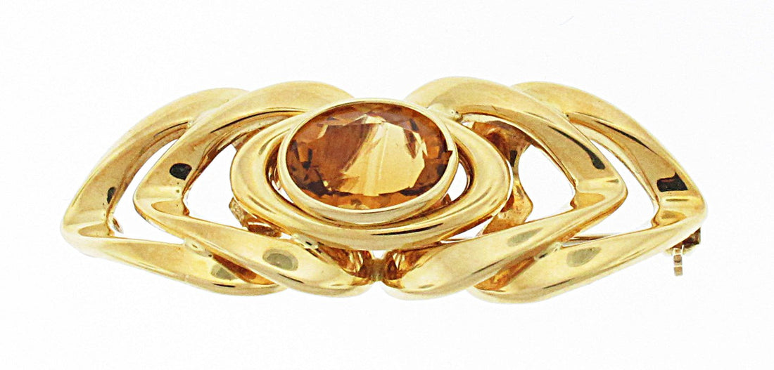 18kt Yellow Gold Citrine Pin/Pendant