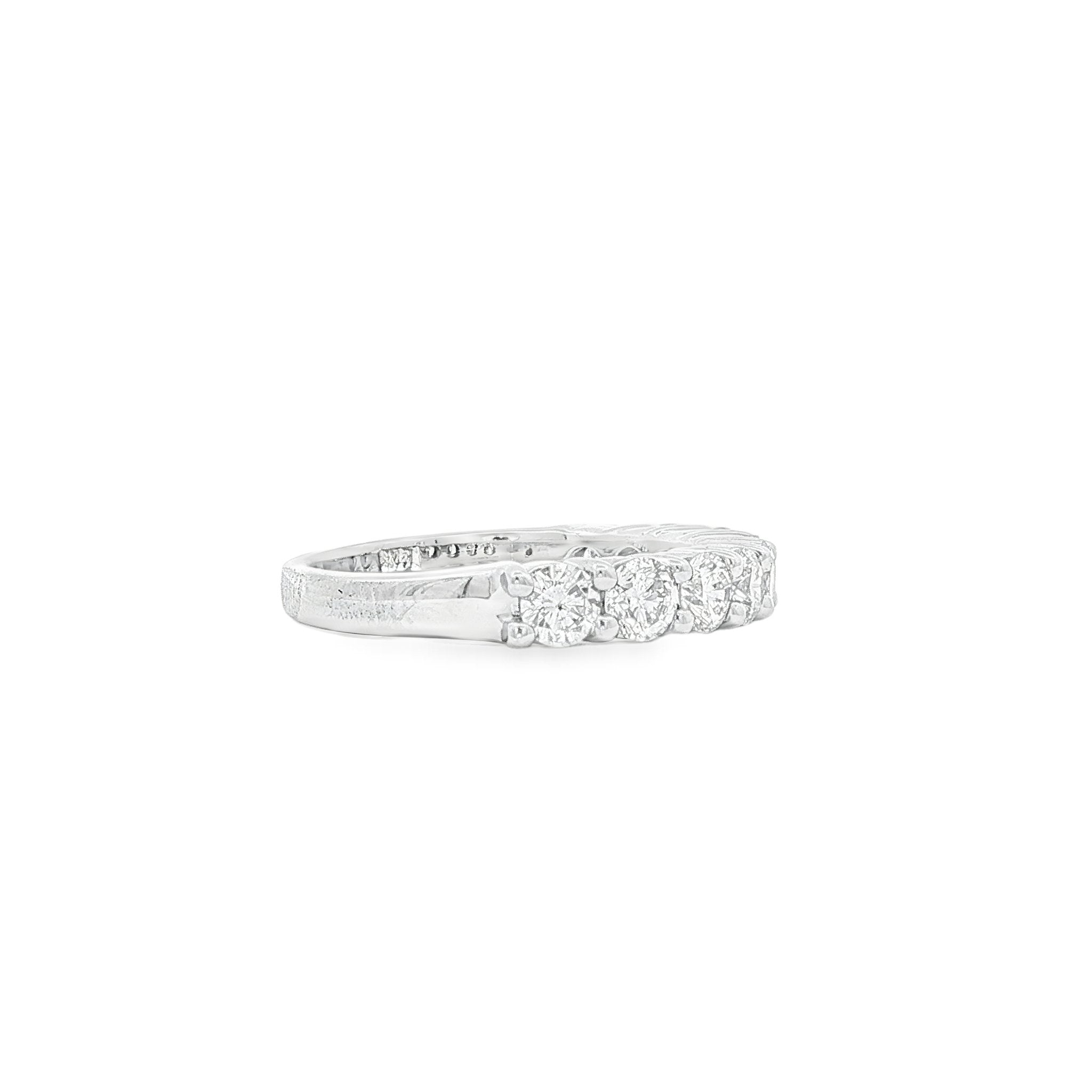 14kt White Gold Diamond Half-Way Band