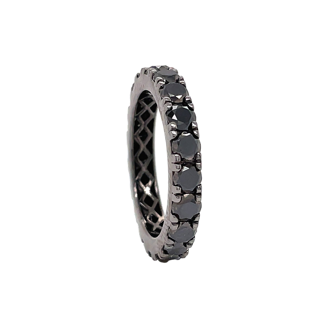 18kt Black Gold Diamond Eternity Band