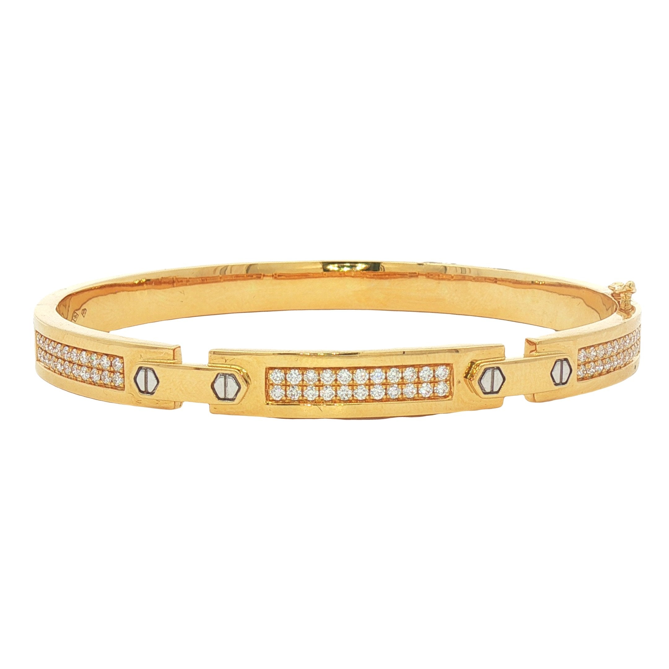 18kt Yellow And White Gold Diamond Bangle