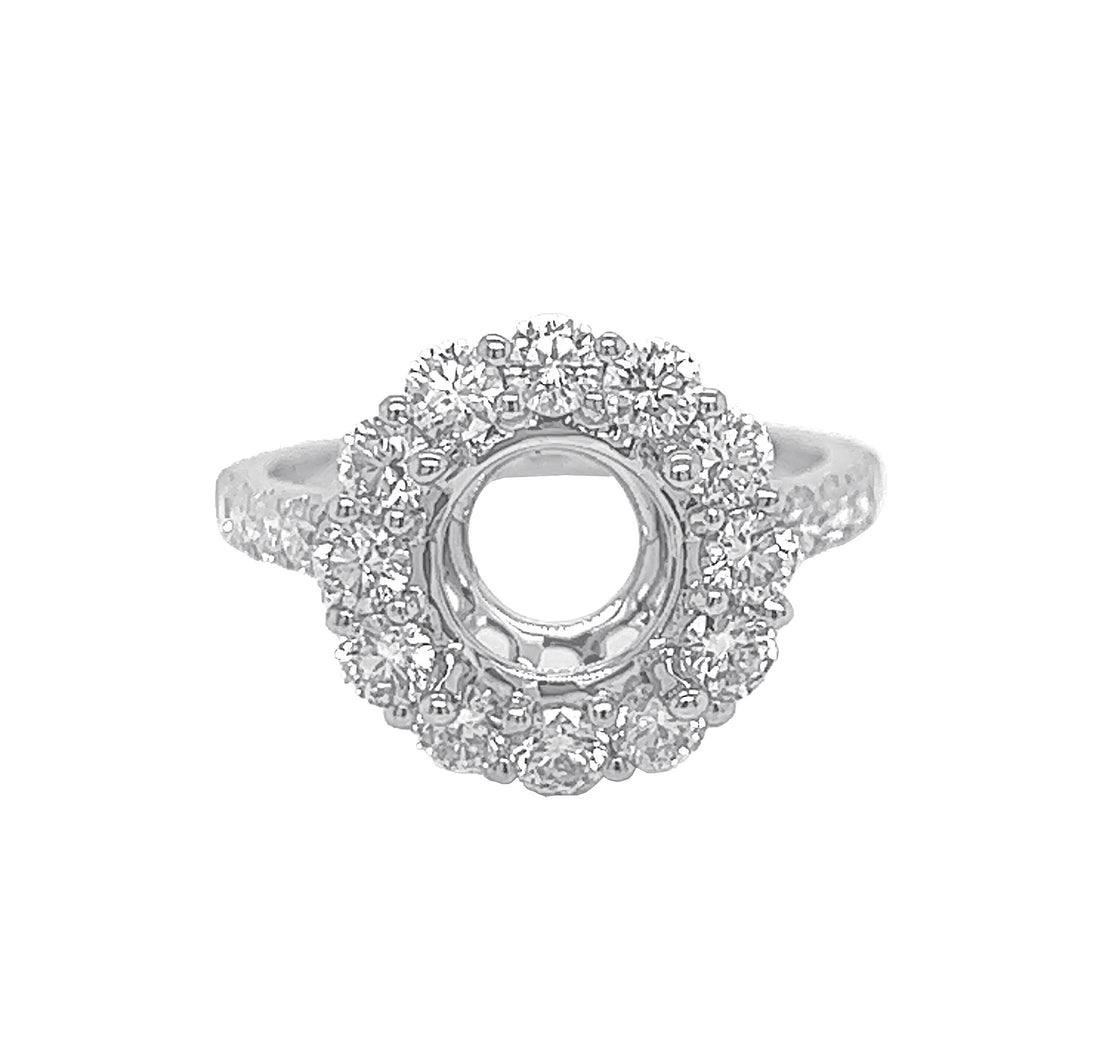 18kt White Gold Diamond Semi Mount