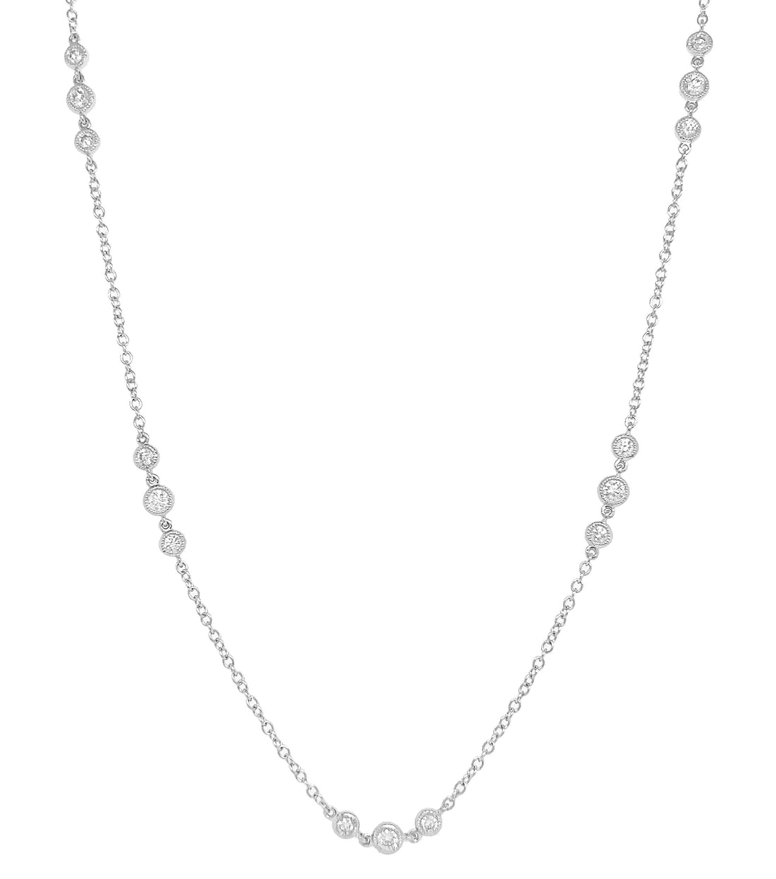 18kt White Gold Diamond By The Inch Necklace