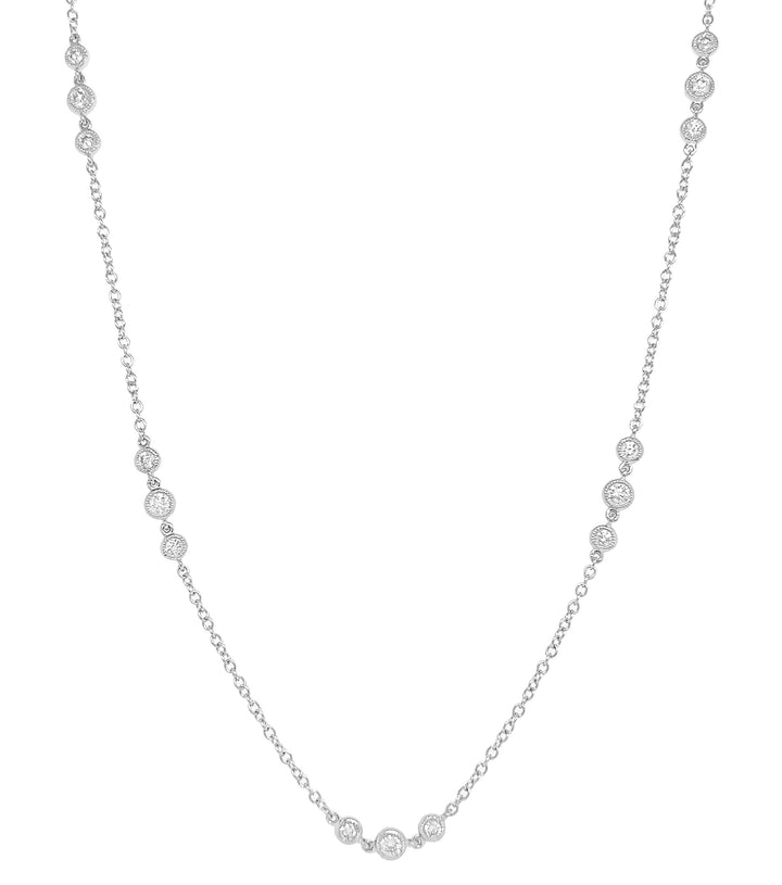 18kt White Gold Diamond By The Inch Necklace