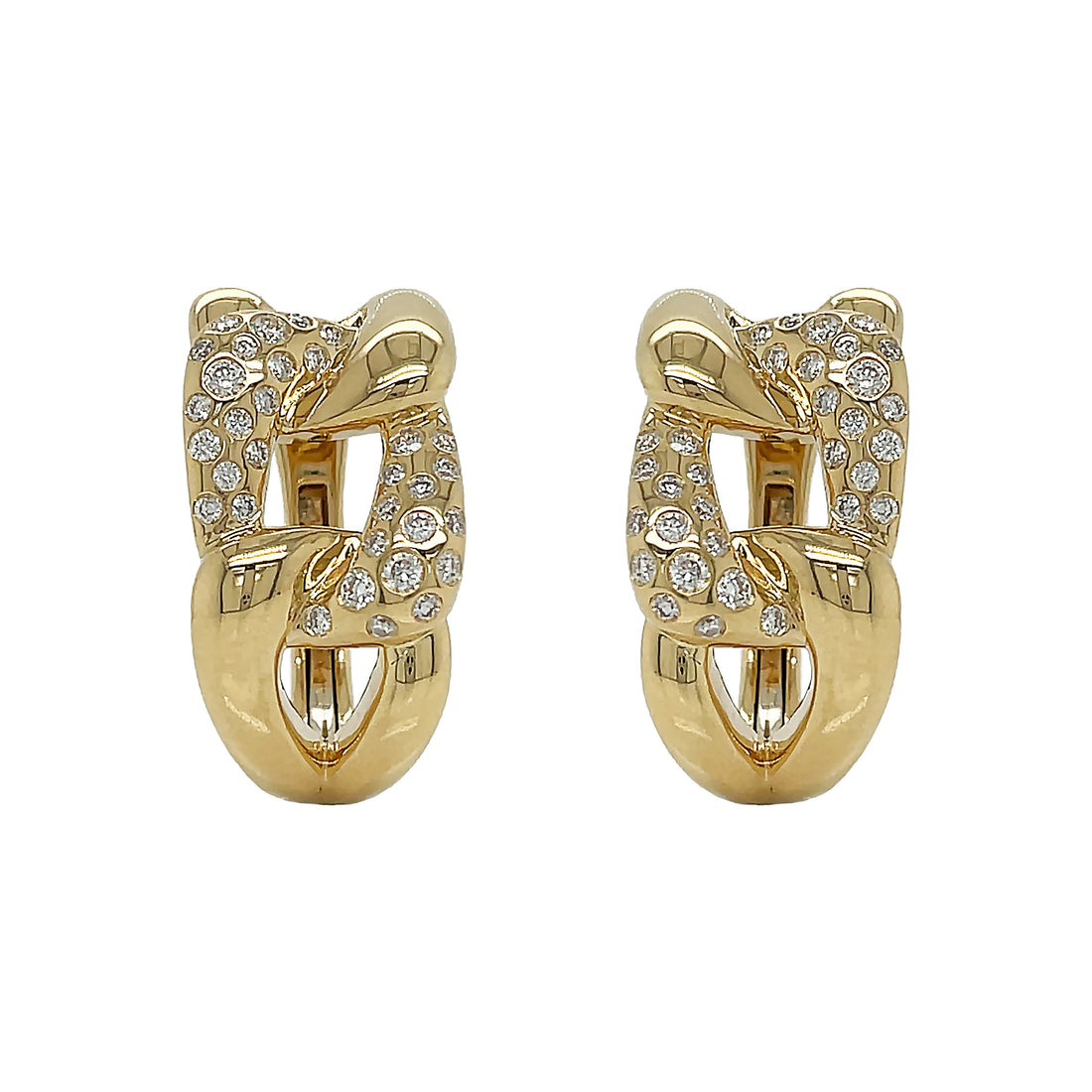 18kt Yellow Gold Diamond Hoops