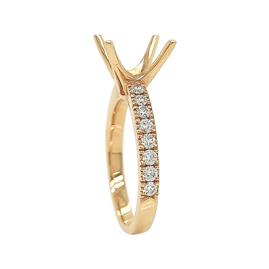18kt Rose Gold Diamond Semi-mount