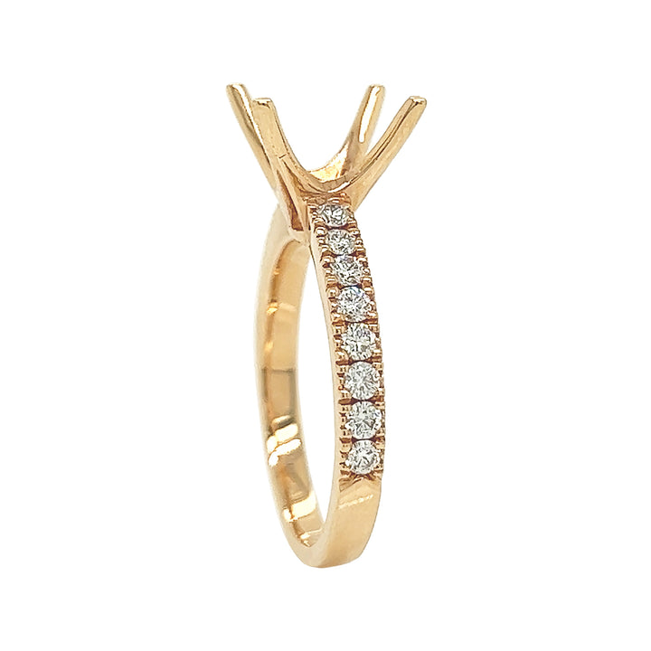 18kt Rose Gold Diamond Semi-mount
