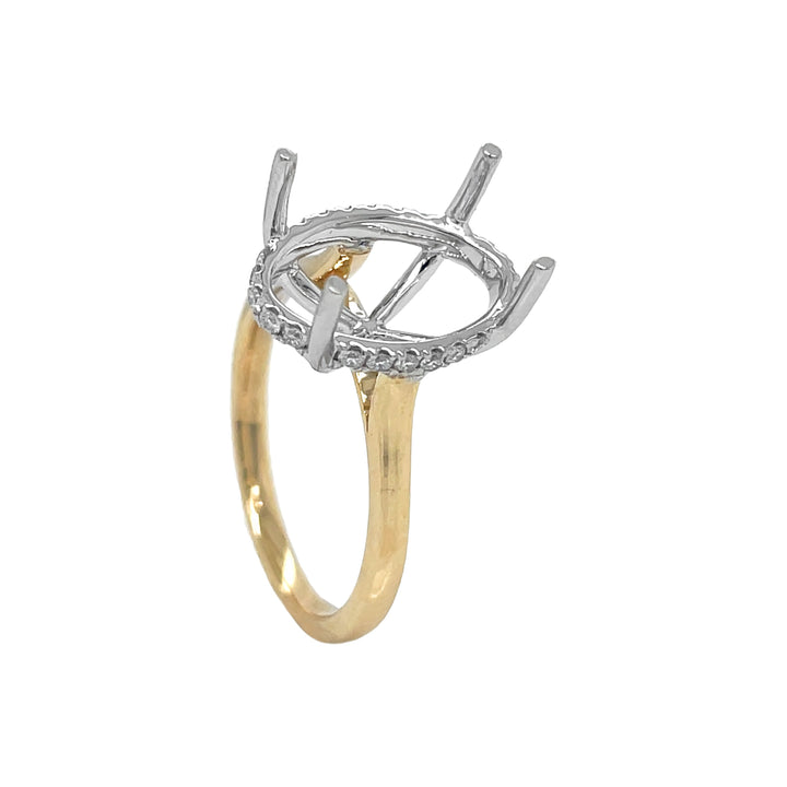 14kt Yellow and White Gold Diamond Semi-mount