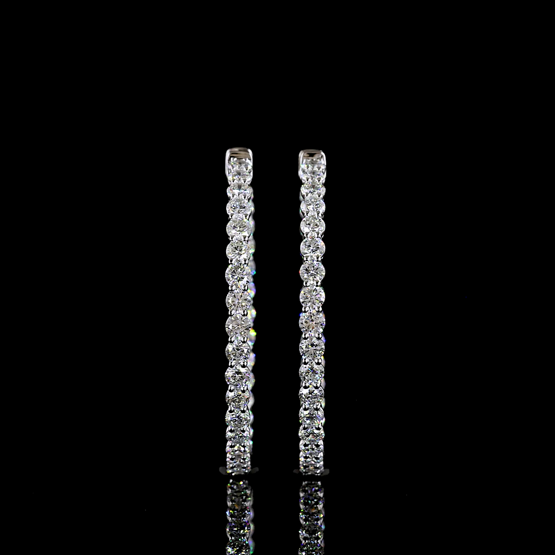 14kt White Gold Lab Diamond Hoops