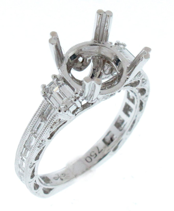 18kt White Gold Diamond Semi Mount