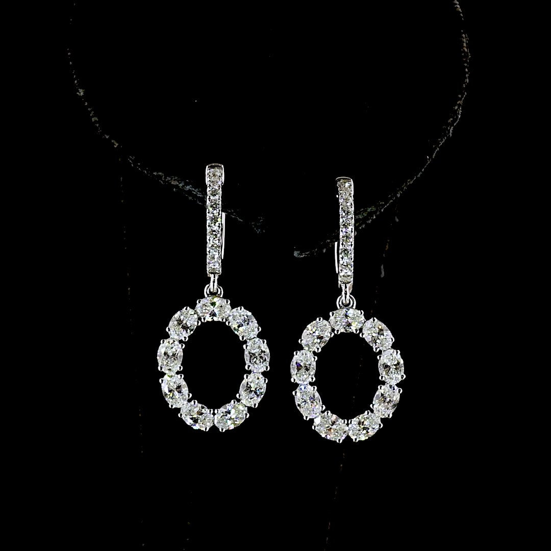 14kt White Gold Lab Diamond Dangling Earring