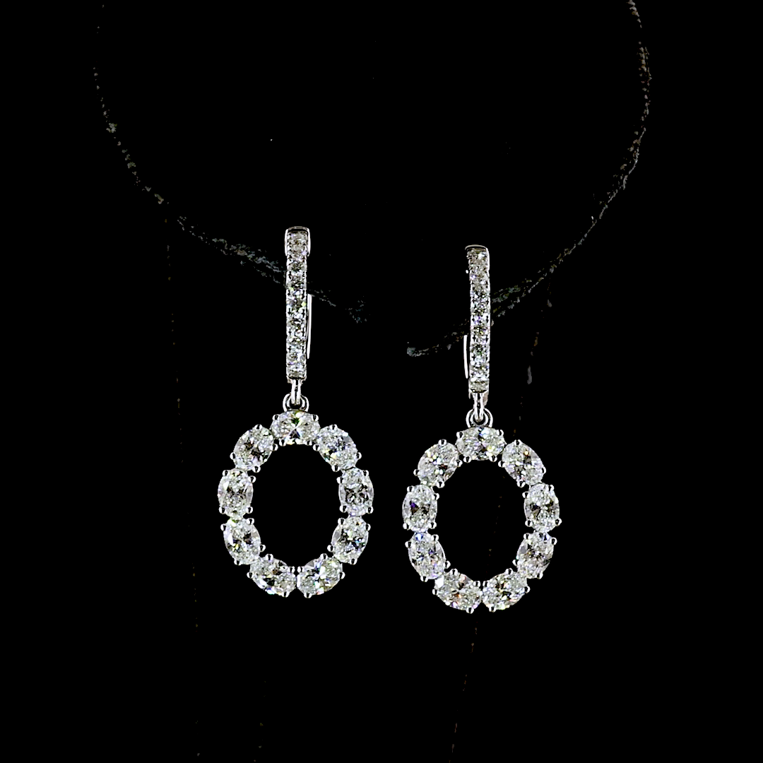14kt White Gold Lab Diamond Dangling Earring