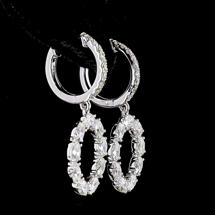 14kt White Gold Lab Diamond Dangling Earring