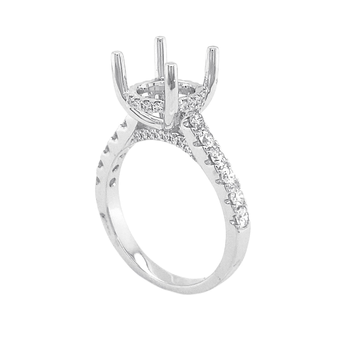 18kt white gold  diamond semi-mount