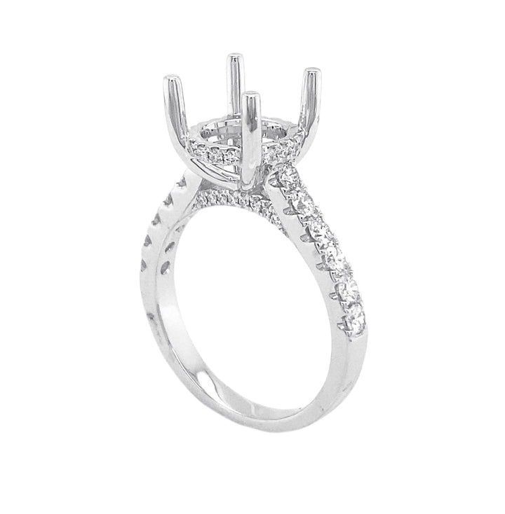 18kt white gold  diamond semi-mount