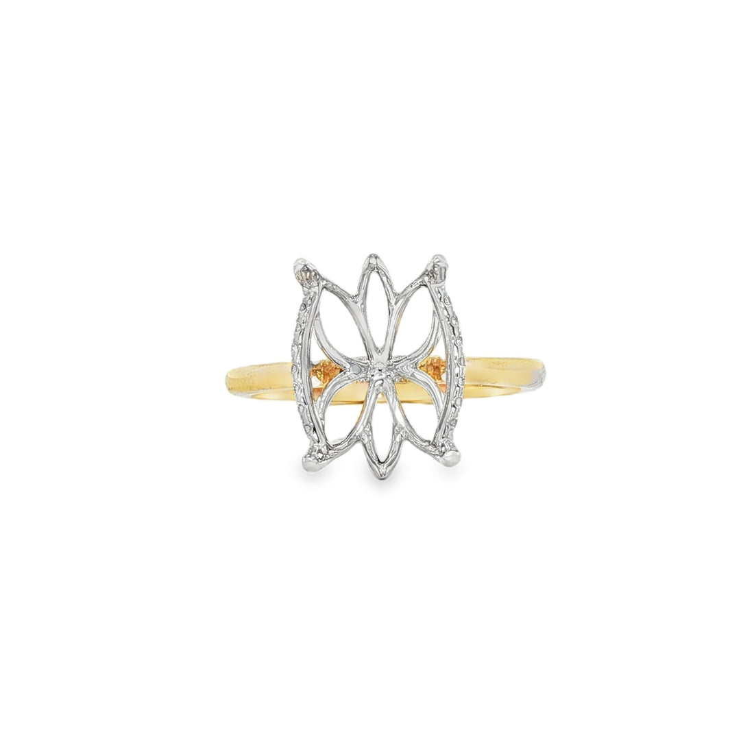 14kt Yellow And White Gold Lab Diamond Semi-Mount