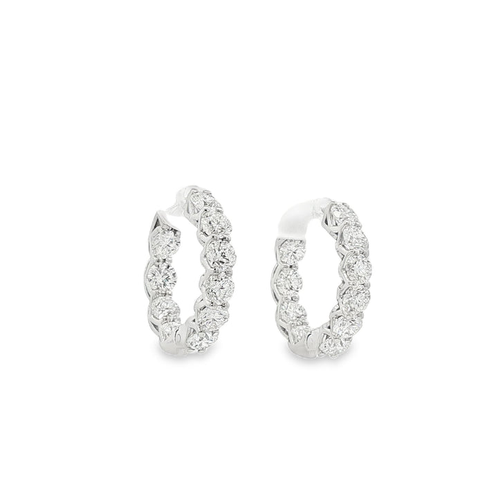 14kt White Gold Lab Diamond Hoops