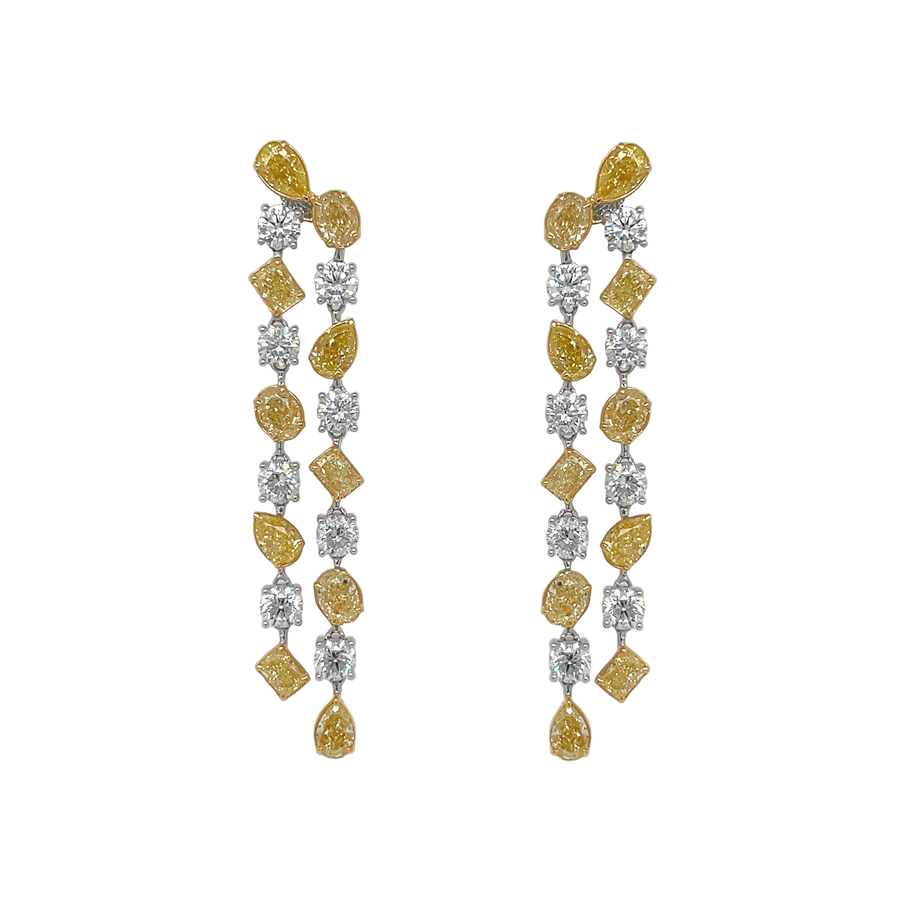 18kt White And Yellow Gold Diamond Earrings