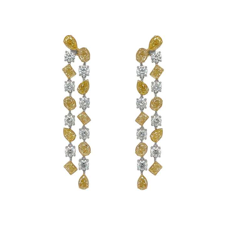 18kt White And Yellow Gold Diamond Earrings