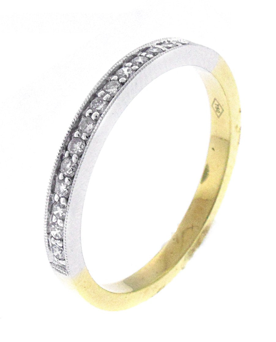 18kt Two Tone Diamond Band