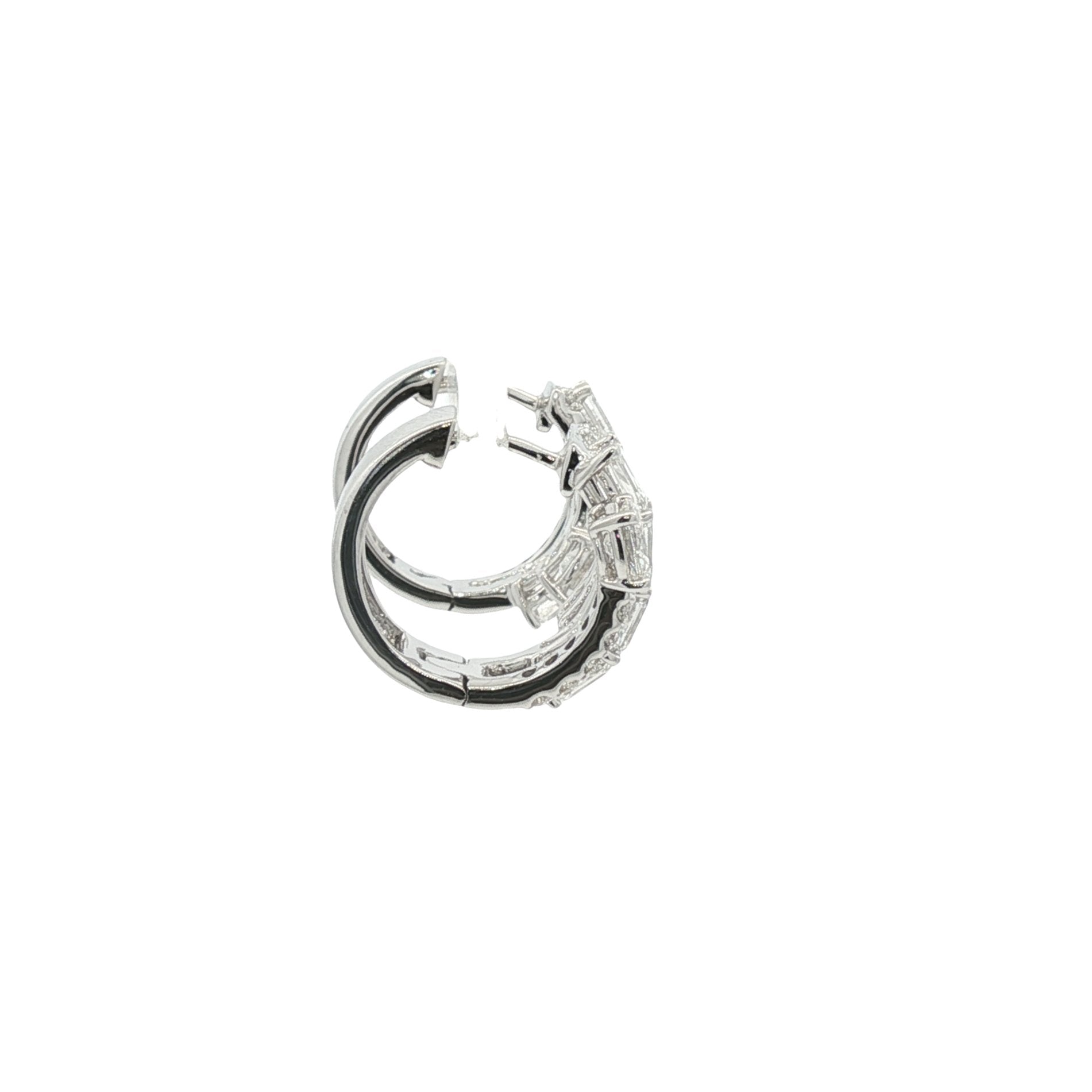 18kt White Gold Lab Diamond Huggie Earrings