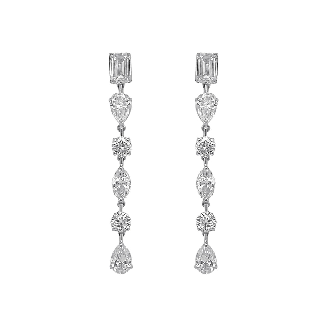 14kt White Gold Lab Diamond Dangling Earrings