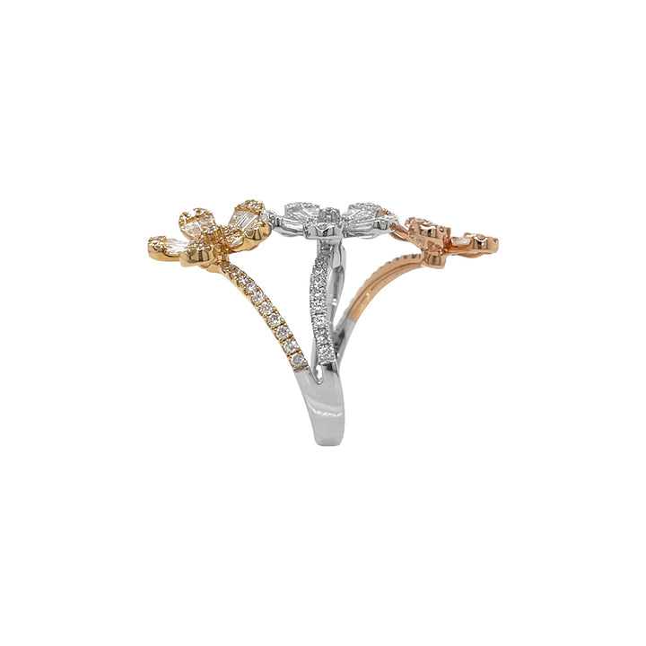 18kt Tricolor Gold Diamond Ring