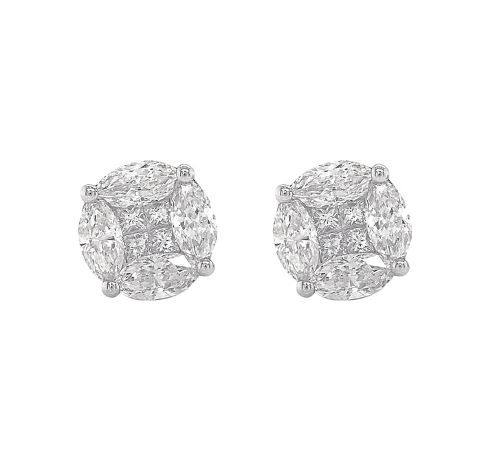 18kt White Gold Diamond Earrings