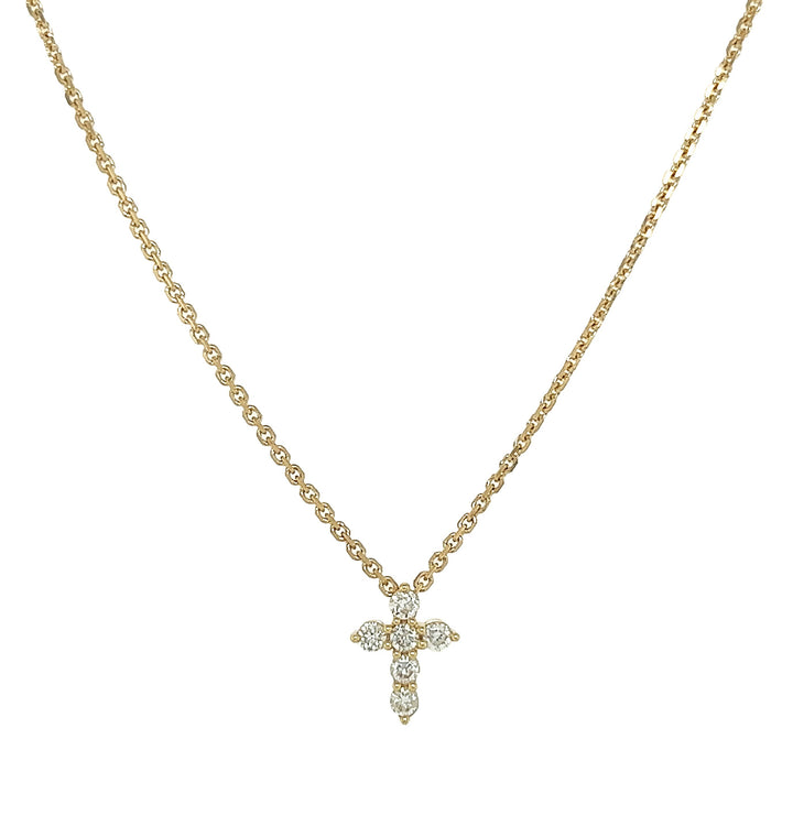 18kt Yellow Gold Diamond Cross Pendant