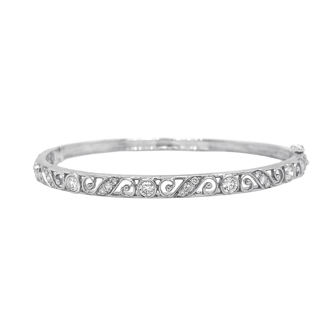 18kt White Gold Diamond Bangle