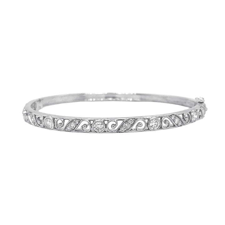 18kt White Gold Diamond Bangle