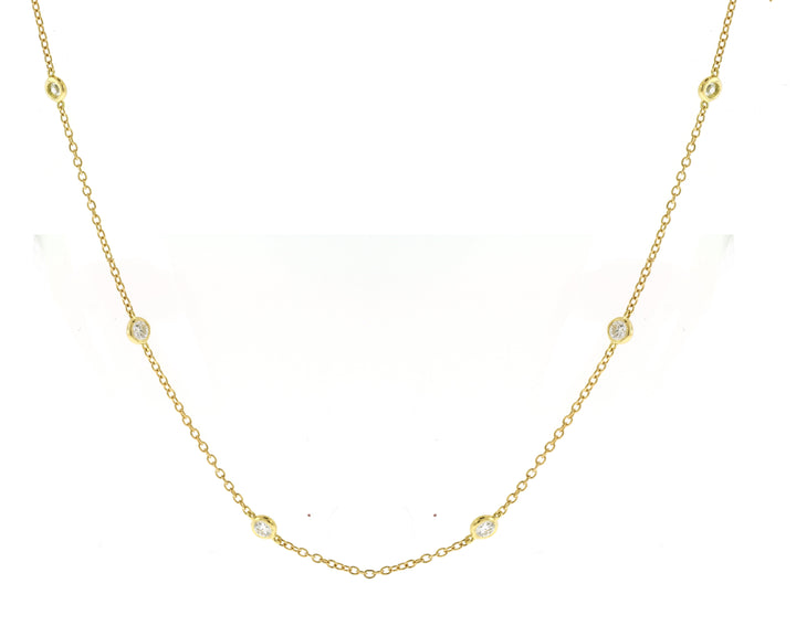 18kt Yellow Gold Diamond By The Inch Necklace