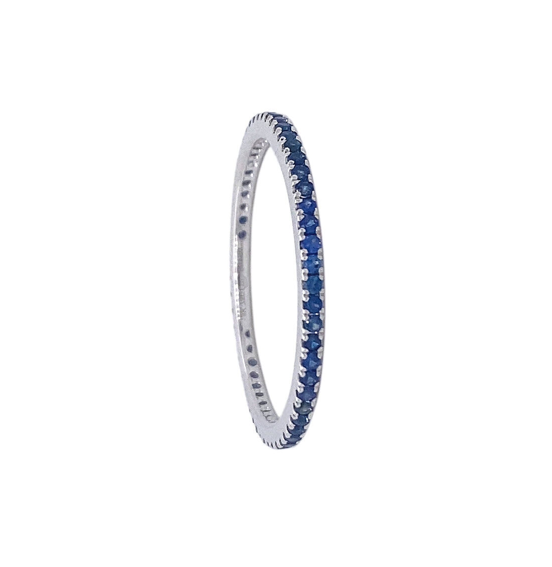 18kt White Gold Sapphire Band