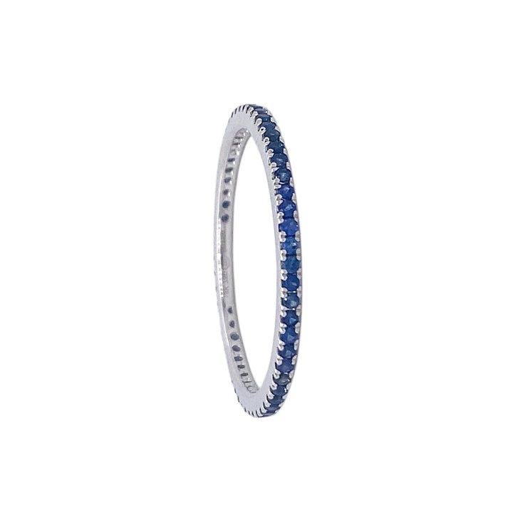 18kt White Gold Sapphire Band