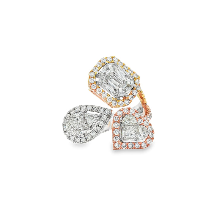 18kt Tri Gold Diamond Ring