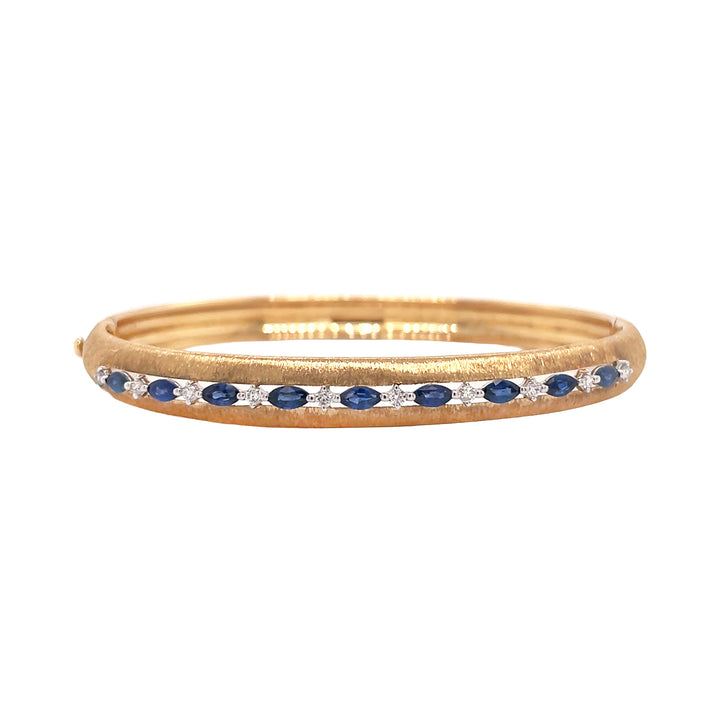 18kt Yellow Gold Diamond And Sapphire Bangle