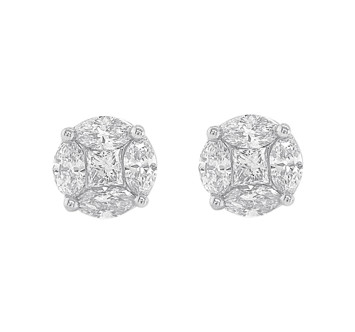 18kt White Gold Diamond Earrings