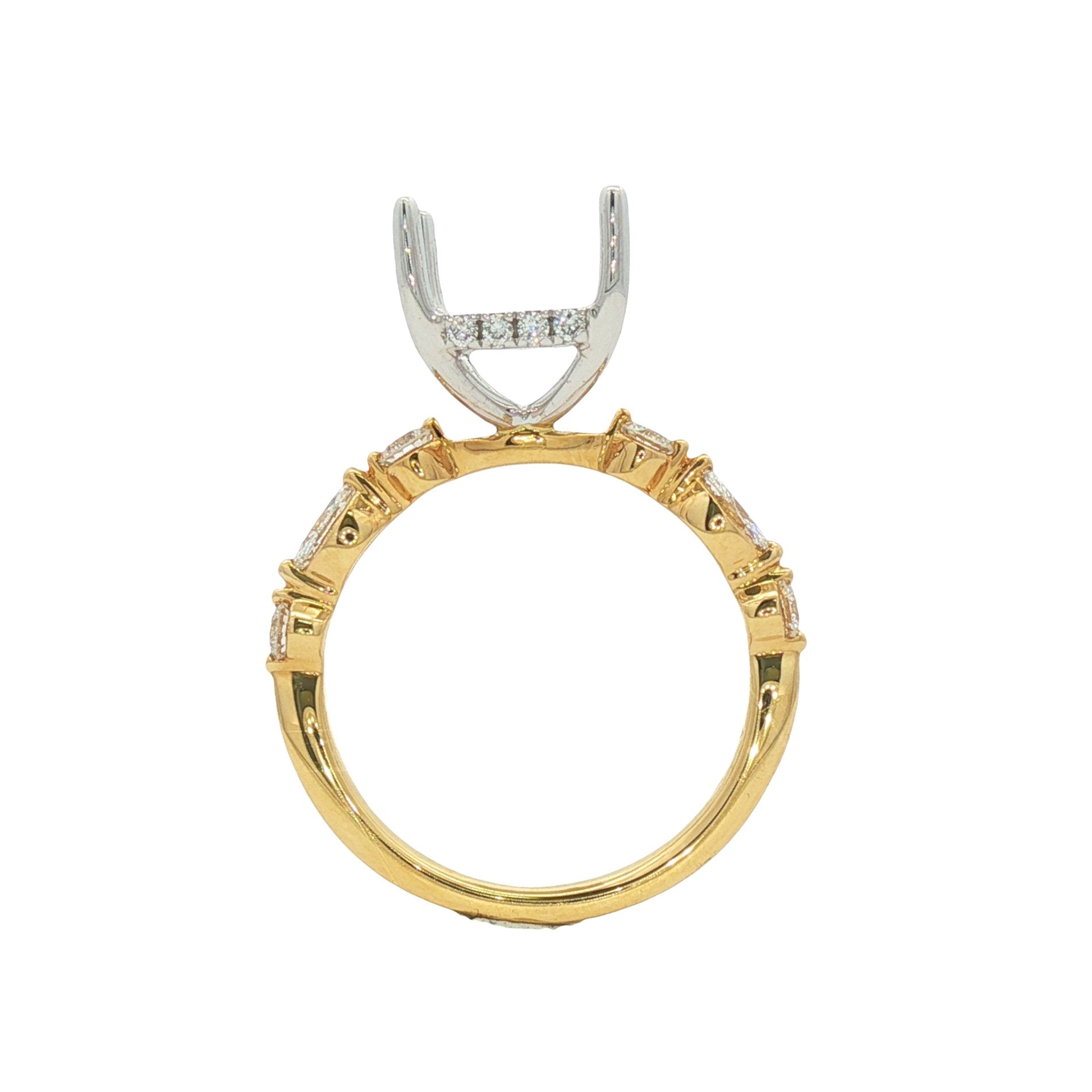 18kt Yellow And White Gold Diamond Semi-Mount